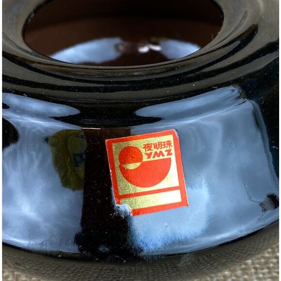 Vintage Hand Made Asian Black Glazed Red Clay Teapot Set - Picture 11 of 12